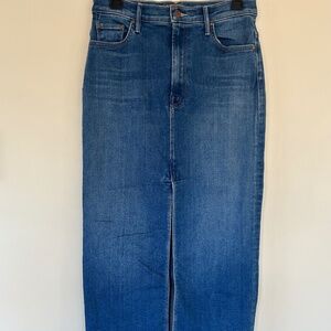 MOTHER, The Reverse Pencil Pusher Denim Skirt in Hue Are You, Size 28